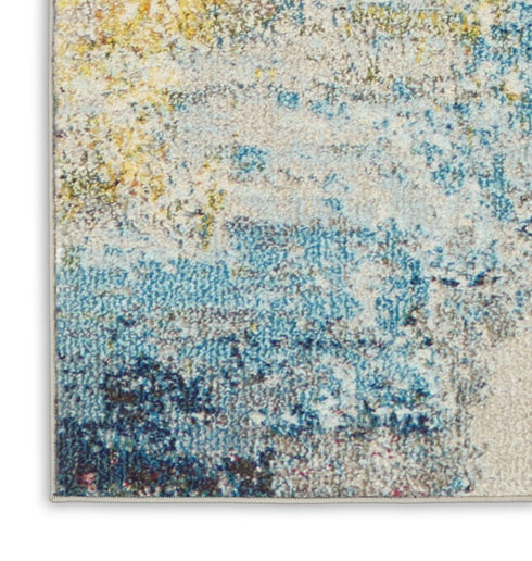 2' X 4' Sealife Abstract Power Loom Non Skid Area Rug